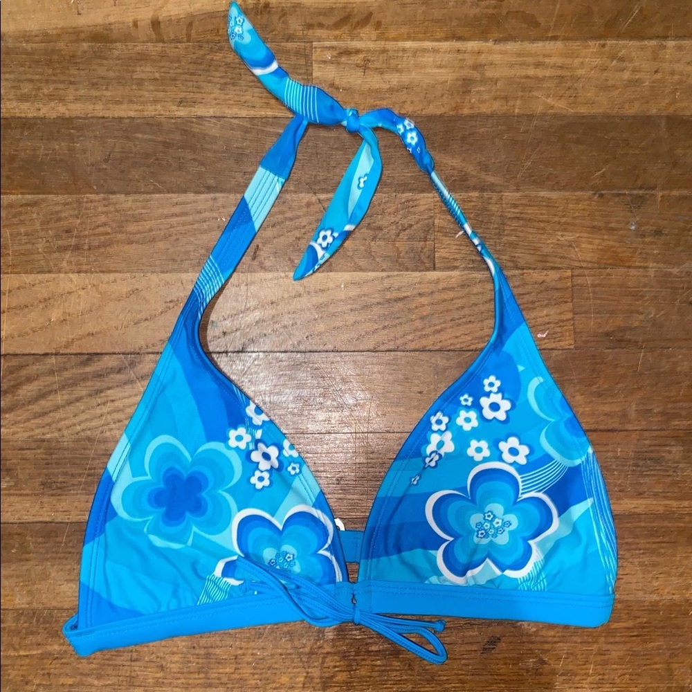 Blue bikini top